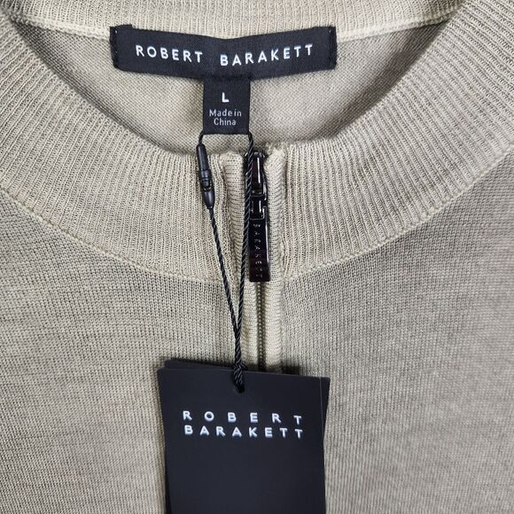 NEW Robert Barakett Men's Long Sleeve 1/4 Zip Merino Wool Lightweight Sweater L - Picture 4 of 11
